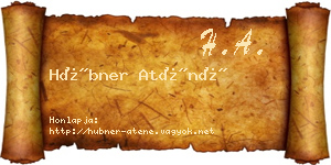 Hübner Aténé névjegykártya